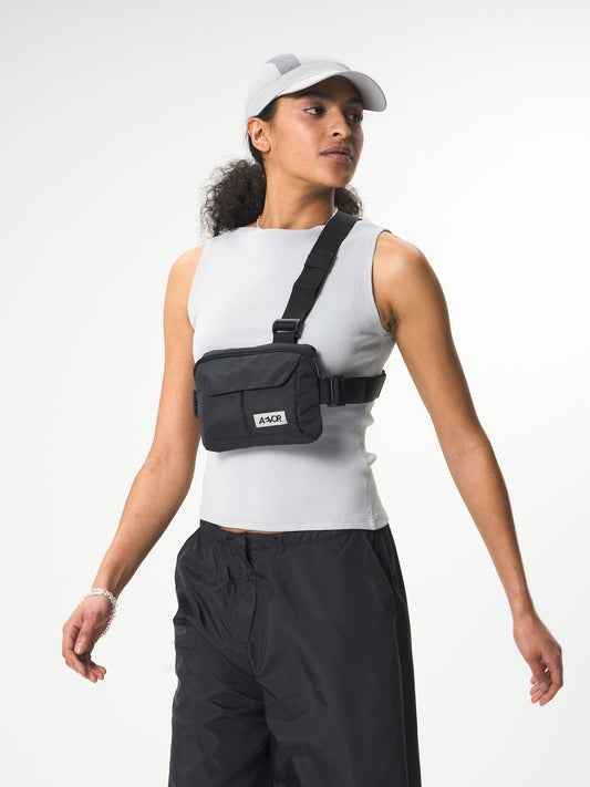 AEVOR-Front-Pack-Ripstop-Black-model-front