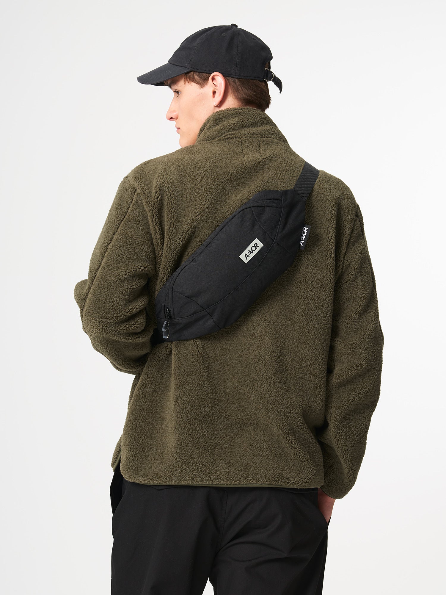 AEVOR-Shoulder-Bag-Black-Eclipse-model-front