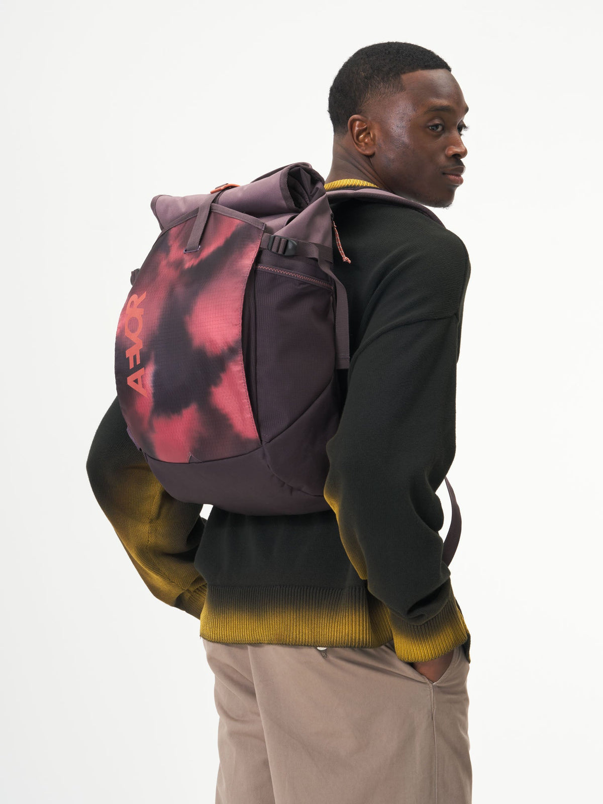 AEVOR-Roll-Pack-Proof-Bleach-Dye-model-male-front
