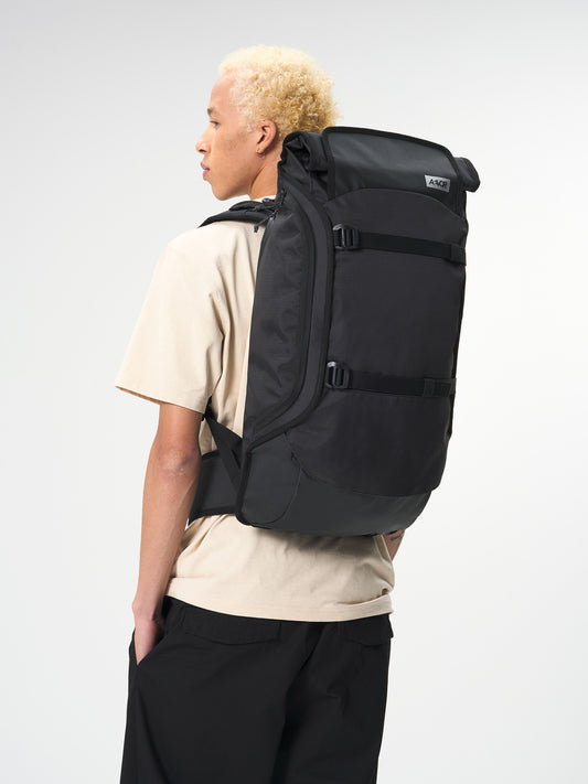 AEVOR-Travel-Pack-Proof-Black-model-front