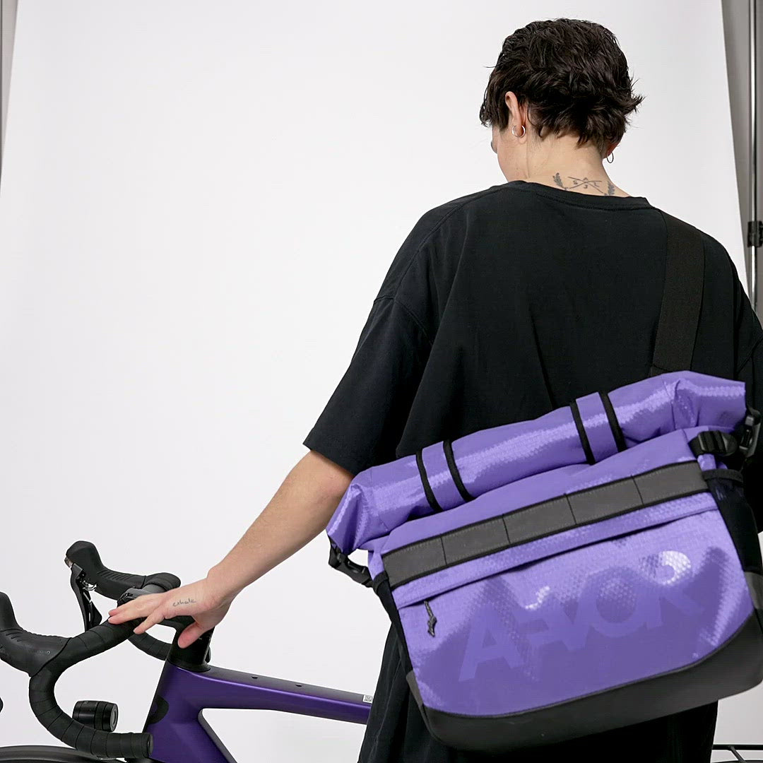 AEVOR-Triple-Bike-Bag-Proof-Purple-model-video