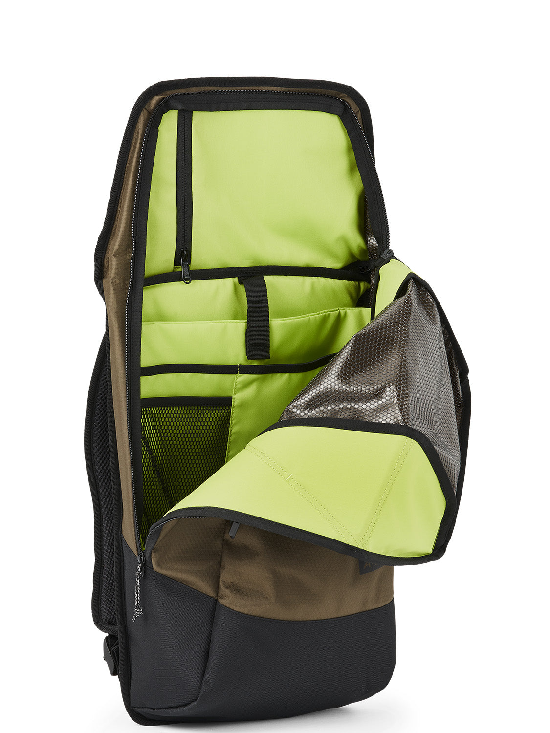 AEVOR-Daypack-Proof-Olive-Gold-front-open
