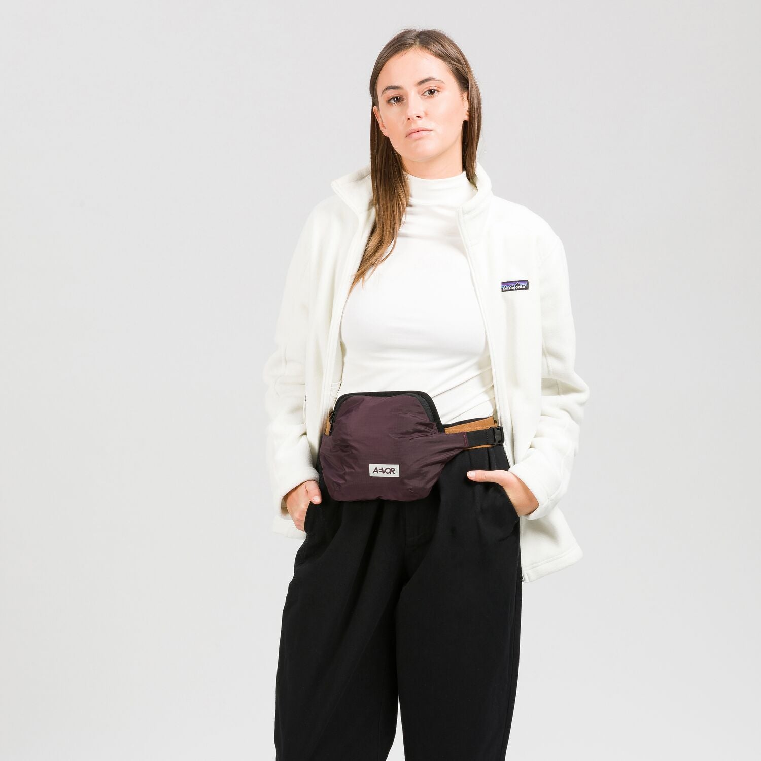 AEVOR-Hip-Bag-Plus-Ripstop-Ruby-model-front