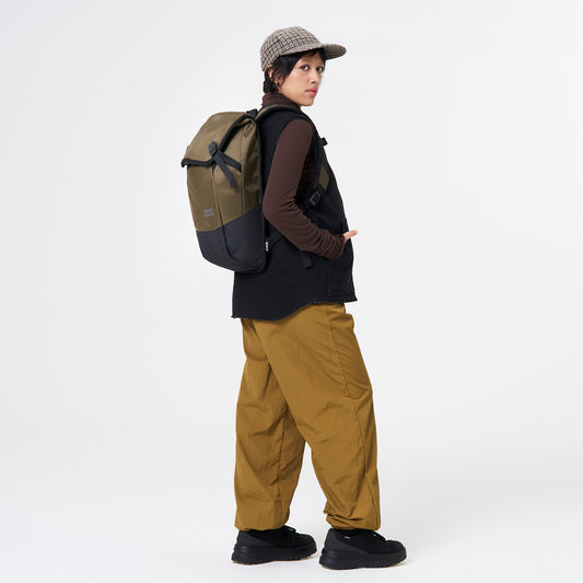 AEVOR-Daypack-Proof-Olive-Gold-model-side