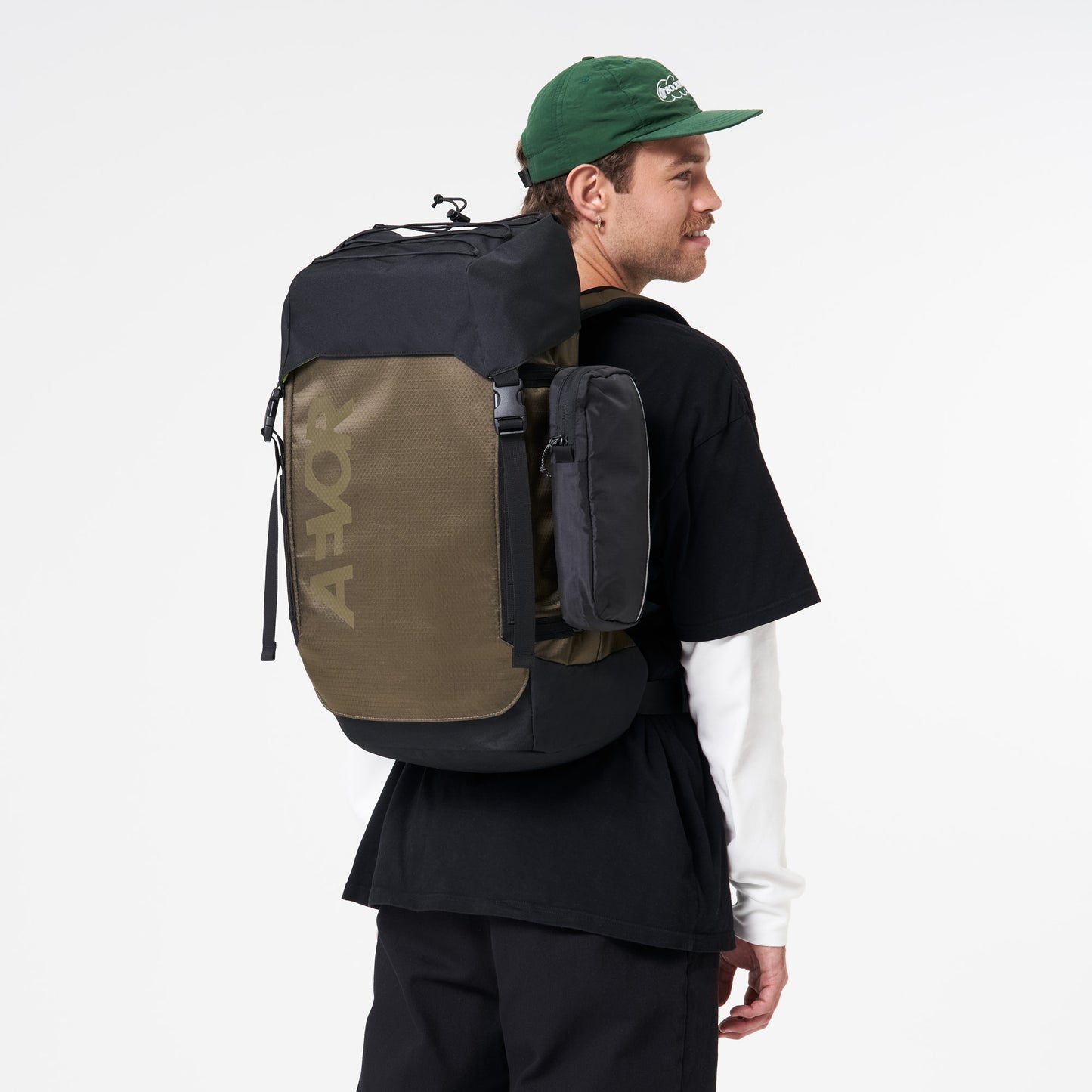 AEVOR-backpack-Explore-Pack-Proof-Olive-Gold-model-front