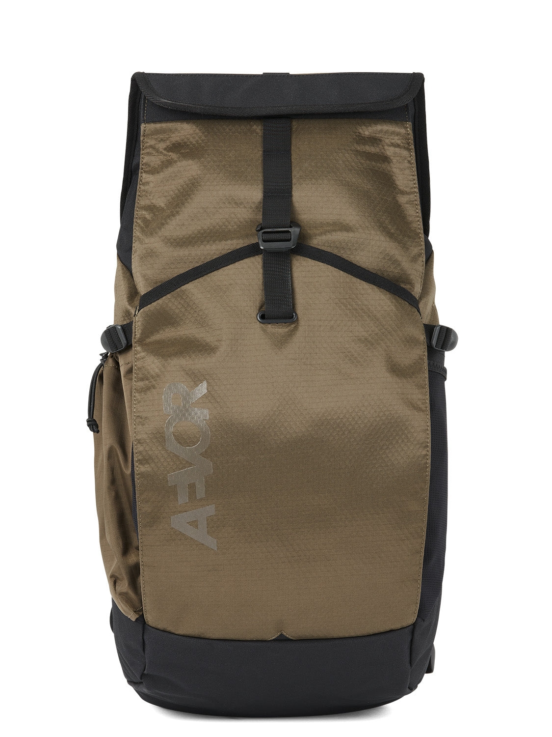 AEVOR-backpack-Rollpack-Proof-Olive-Gold-front